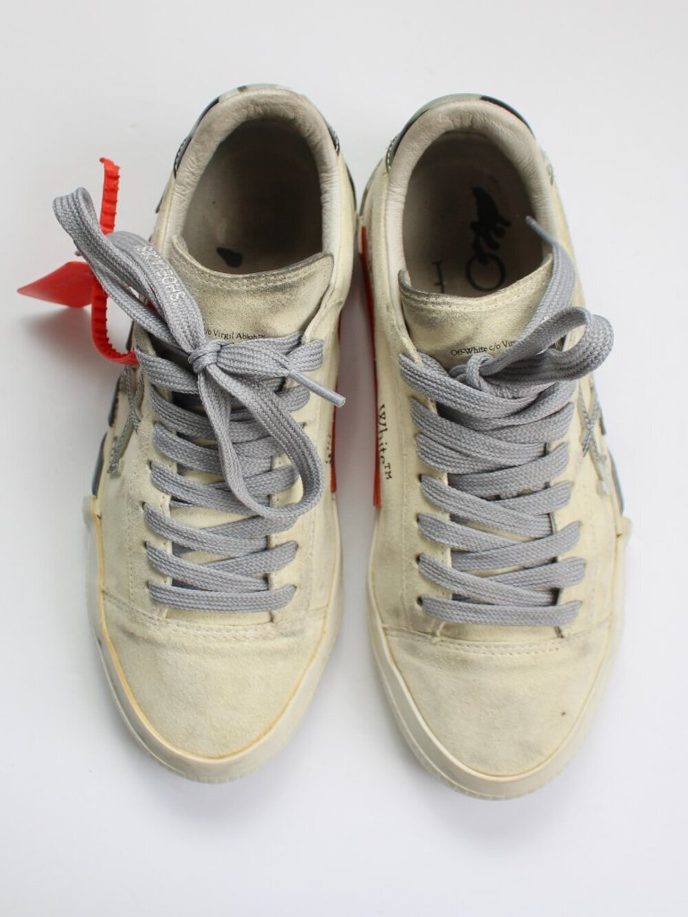 Off-White 'White Black' Striped Vulcanized Sneakers 2013 Size 38 / 7.5 US - Picture 7 of 12